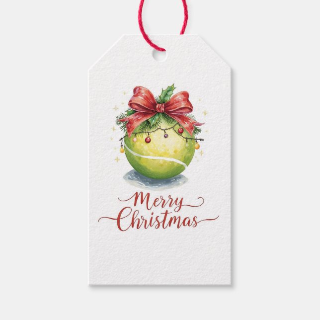 Tennis Ball Christmas  Gift Tags (Front)
