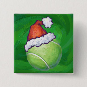 Tennis Ball Christmas Green 15 Cm Square Badge