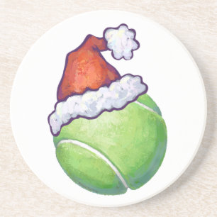 Tennis Ball Christmas Green Coaster