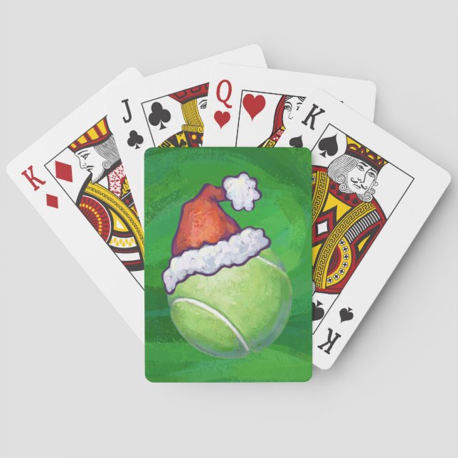 Tennis Ball Christmas Green Playing Cards (Back)