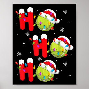 Tennis Ball Christmas Ho Ho Ho Santa Srts Player X Poster