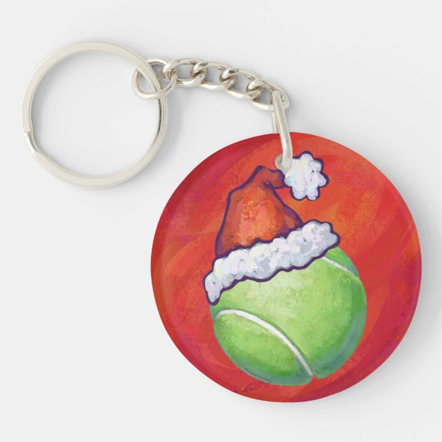 Tennis Ball Christmas Key Ring (Front)