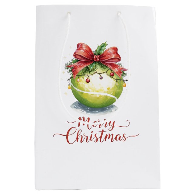Tennis Ball Christmas  Medium Gift Bag (Front)
