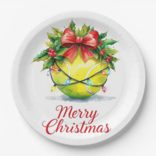 Tennis Ball Christmas  Paper Plate