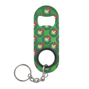 Tennis Ball Christmas Wreath Pattern on Green