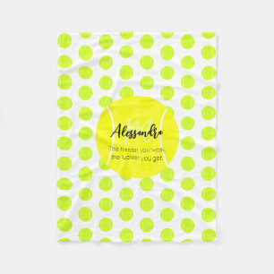 Tennis ball custom name & text fleece blanket