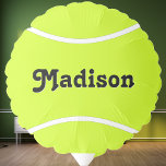 Tennis Ball Custom Tennis Player Team Name Sports Balloon<br><div class="desc">A fun and customisable tennis ball party balloon for tennis players and fans! Type your own tennis player's name, team name, or any other text in the custom text box to personalise it. These make a fantastic party decoration for tennis themed birthday parties, team parties and banquets, and other special...</div>