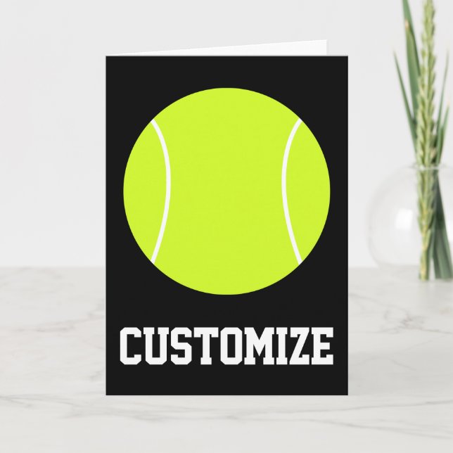 Tennis Ball Custom Text & Colour Greeting Card (Front)