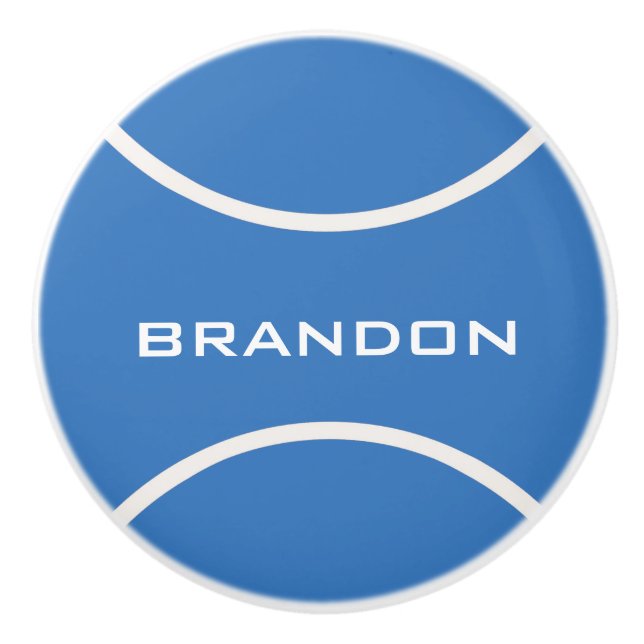 Tennis Ball Design Ceramic Pull or Knob (Front)