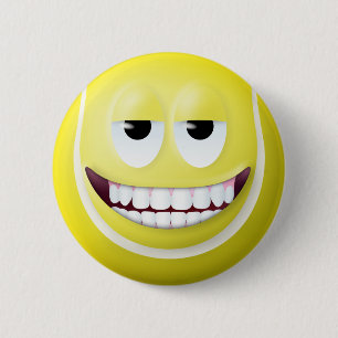 Tennis Ball Face 2 6 Cm Round Badge