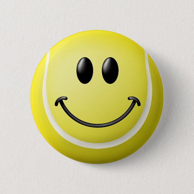 Tennis Ball Face 6 Cm Round Badge (Front)