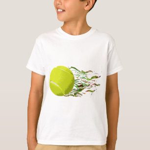 Tennis Ball Flames Artistic US Open Wimbleton T-Shirt