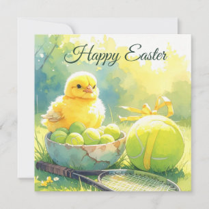 Tennis ball for Easter Holiday in egg shell Card