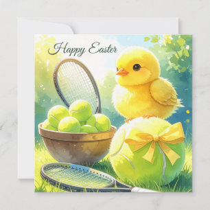 Tennis ball for Easter Holiday in egg shell Card