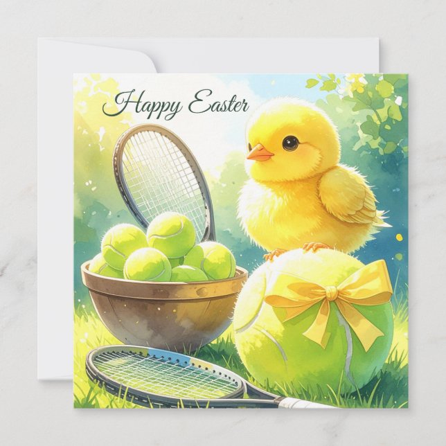 Tennis ball for Easter Holiday in egg shell Card (Front)