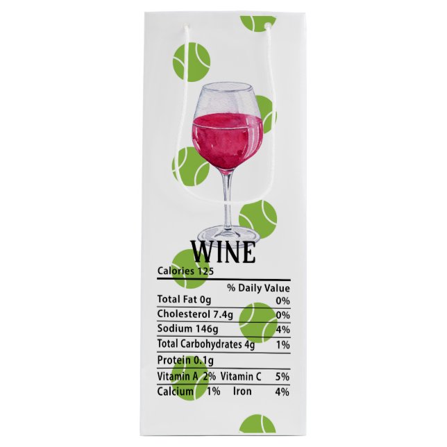Tennis ball for wine lovers with nutrition gift bag (Front)