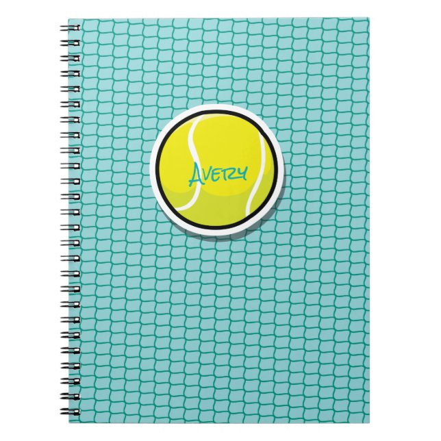Tennis Ball Game Net NAME Sports Team Coach Notebook (Front)