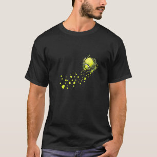Tennis Ball Hearts Racket Court Coach Trainer Back T-Shirt