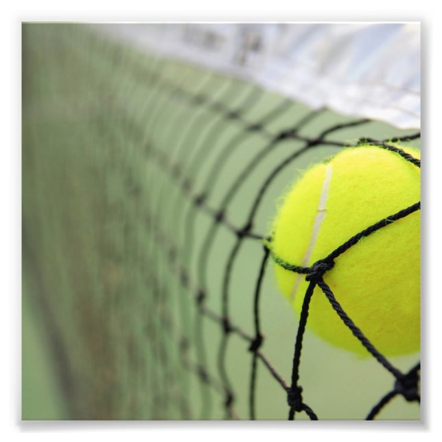 Tennis Ball Hitting Net Photo Print (Front)