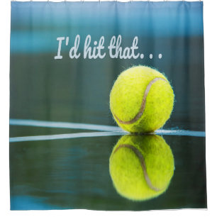 Tennis ball I'd Hit That Funny Gift Shower Curtain