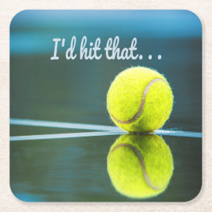 Tennis ball I'd Hit That Funny Gift Square Paper Coaster