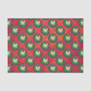 Tennis Ball in Wreath on Red Tissue Paper