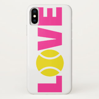 Tennis ball iPhone X case. Cover with LOVE slogan