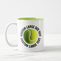 Tennis Ball & Large Text LIME GREEN 11oz Custom