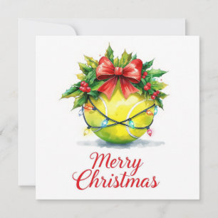 Tennis Ball Merry Christmas Holiday  Card