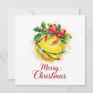 Tennis Ball Merry Christmas Holiday  Card