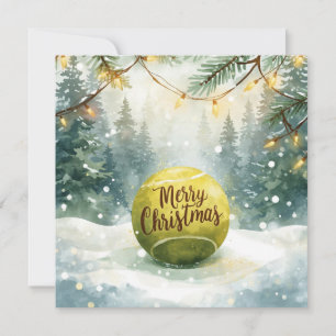 Tennis Ball Merry Christmas Holiday  Card