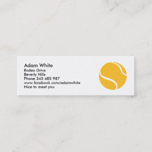 Tennis ball mini business card