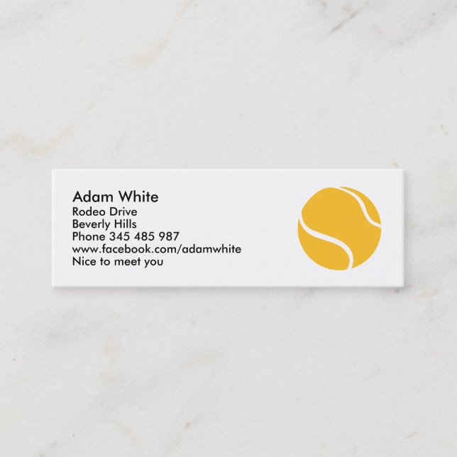 Tennis ball mini business card (Front)