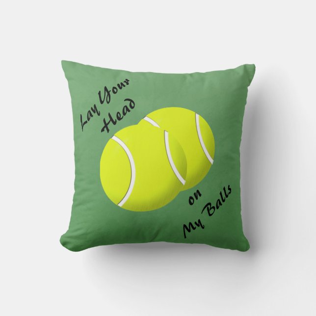 Tennis Ball Mojo Throw Pillow (Front)