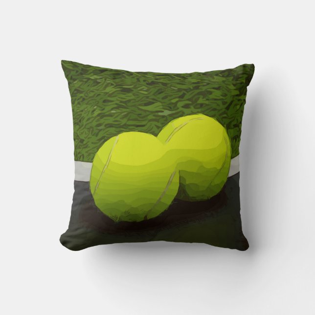 Tennis ball  on green grass cushion (Front)