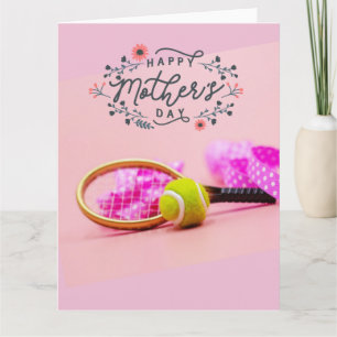 Tennis ball on pink for Tennis Mum Mother's Day Card