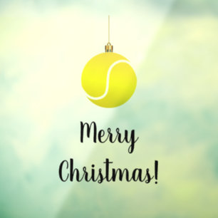 Tennis Ball Ornament Merry Christmas Festive Text