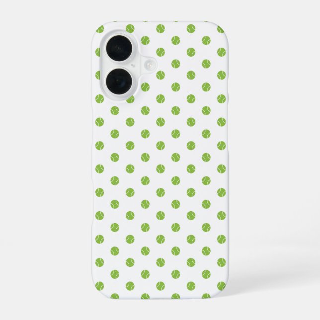 Tennis Ball Pattern iPhone 16 Case (Back)