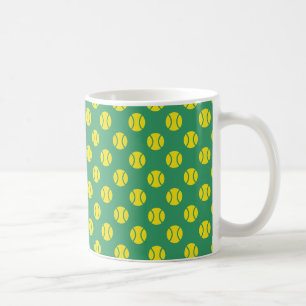 Tennis ball pattern mug   Custom background colour