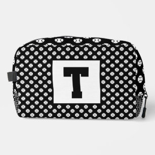 Tennis ball pattern toiletry bag with monogram