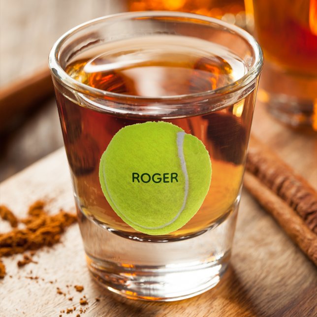Tennis Ball Personalised Shot Glass (Creator Uploaded)