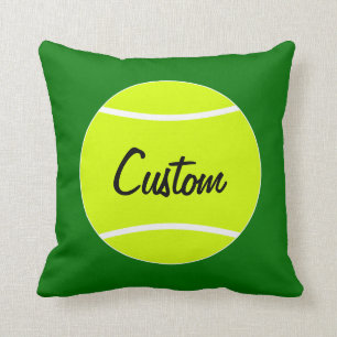Tennis Ball Personalised Text & Colour Throw Cushion