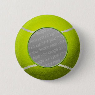 Tennis ball photo 6 cm round badge