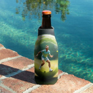 Tennis Ball Player On Court, Bottle Cooler