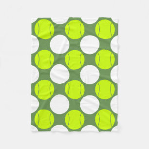Tennis Ball Polka Dot Pattern Fleece Blanket