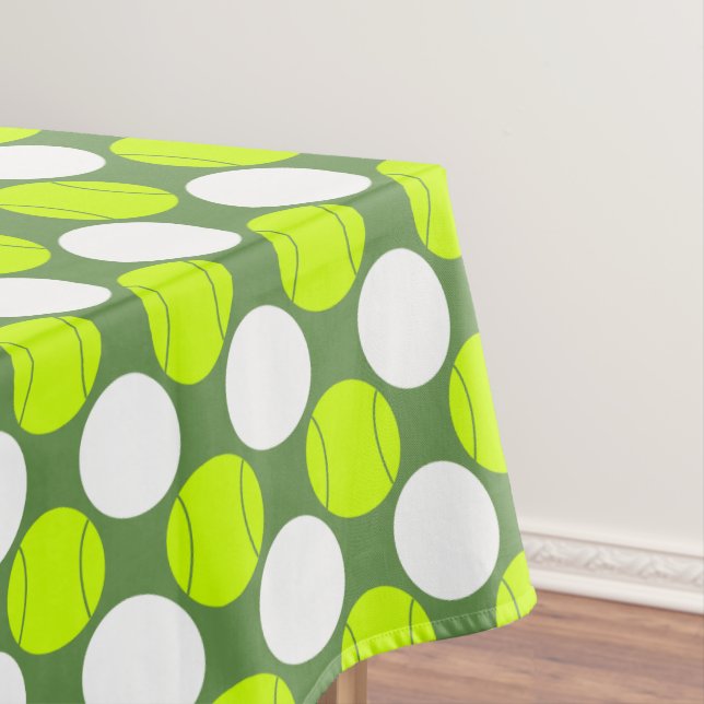 Tennis Ball Polka Dot Pattern Tablecloth (In Situ)