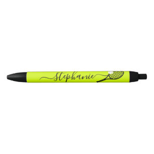 Tennis Ball Racket Custom Team Player Coach Name Black Ink Pen