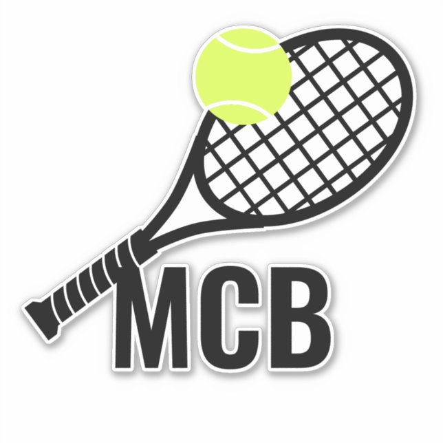Tennis Ball Racket Monogram Initials (Front)