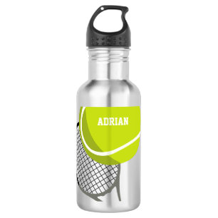 Tennis Ball & Racket Racquet Personalised  532 Ml Water Bottle