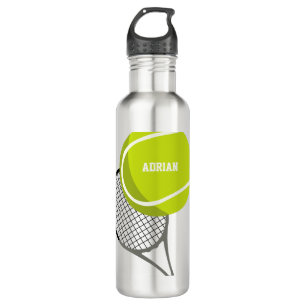 Tennis Ball & Racket Racquet Personalised 710 Ml Water Bottle